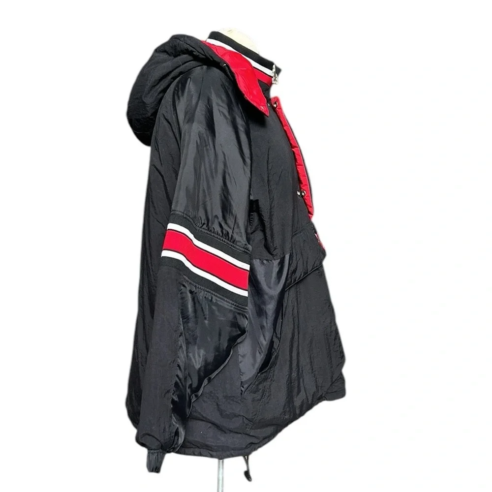 Vintage Chicago Bulls Starter Jacket‎ Pullover Detachable Hood Black/Red XL